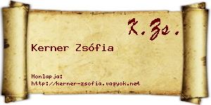 Kerner Zsófia névjegykártya